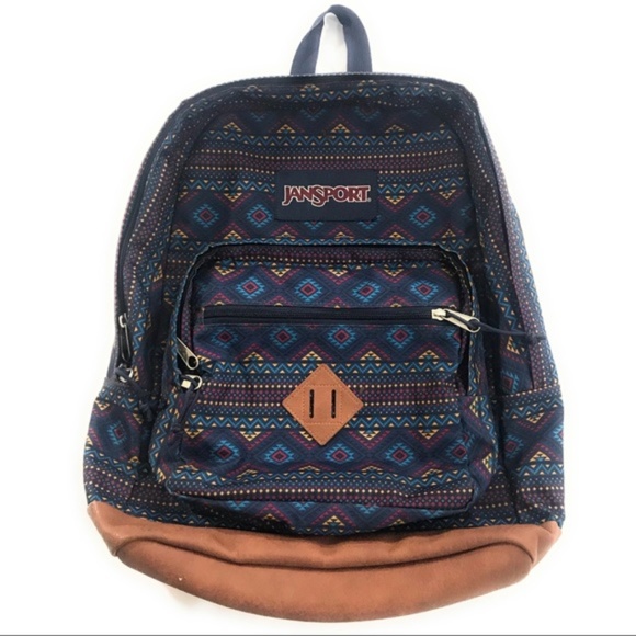 Jansport Handbags - (Sold) Jansport Aztec Navy Backpack - Like New!